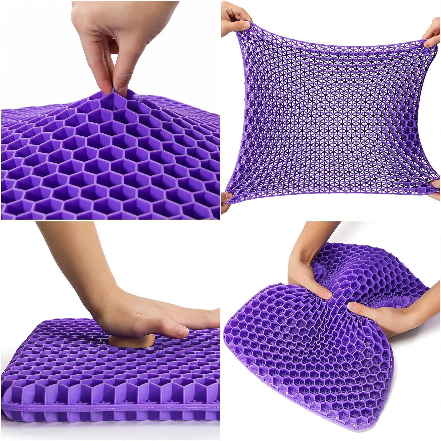 Purple Gel Seat Cushion for Long Sitting – Back, Sciatica, Hip, Tailbone Pain Relief Cushion – Gel Seat Cushion for Office Chair, Cars, Long Trips – Egg Seat Gel Cushion for Wheelchair Pressure Relief : Everything Else
