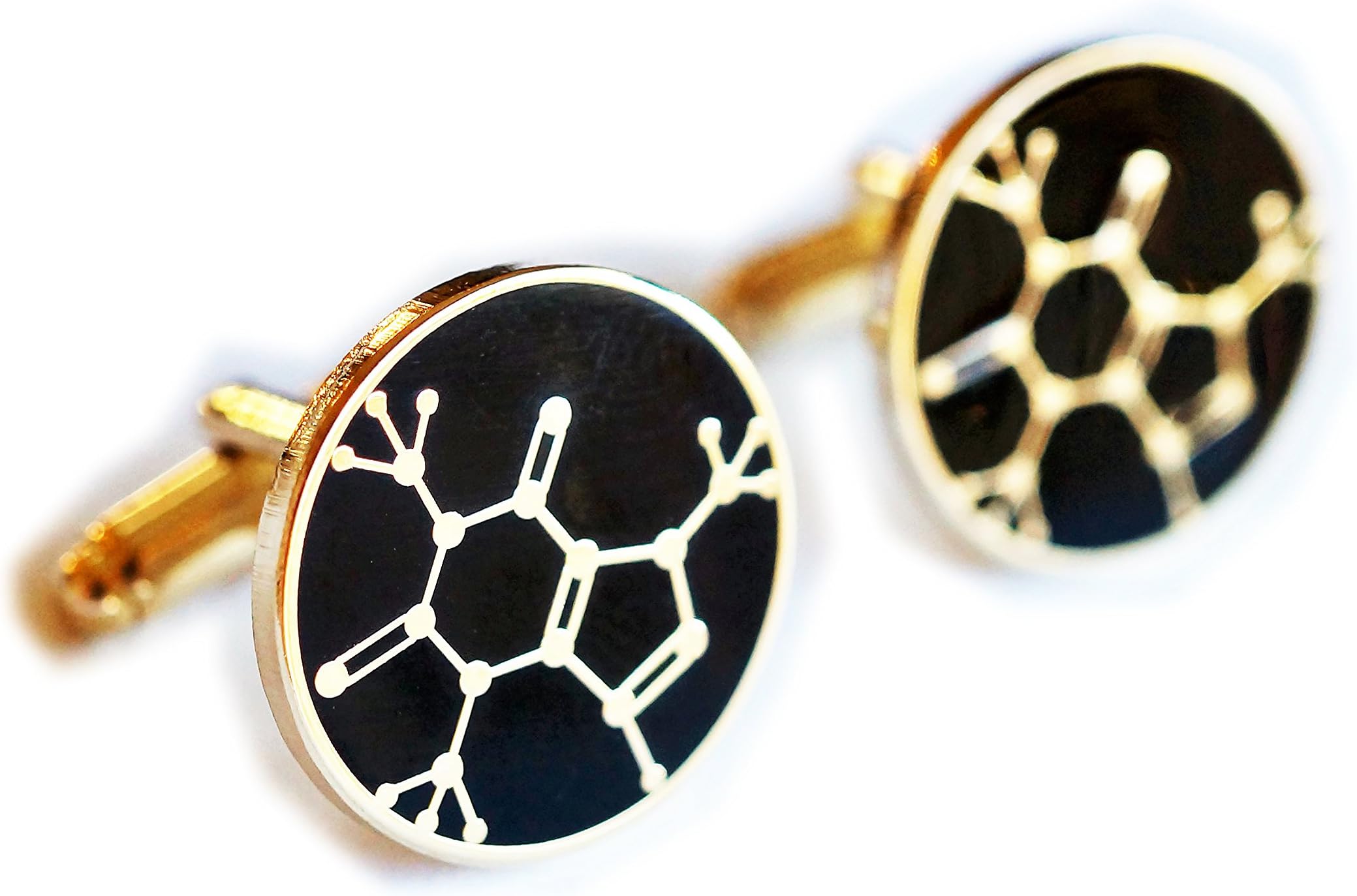 Caffeine Molecule Chemistry Coffee Tea Soda Cuff Link Set