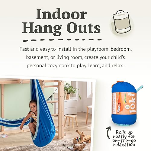 Miniatura 6 de LA SIESTA Joki Dolphy - Nido colgante de algodón orgánico para niños con giro de seguridad y kit de suspensión