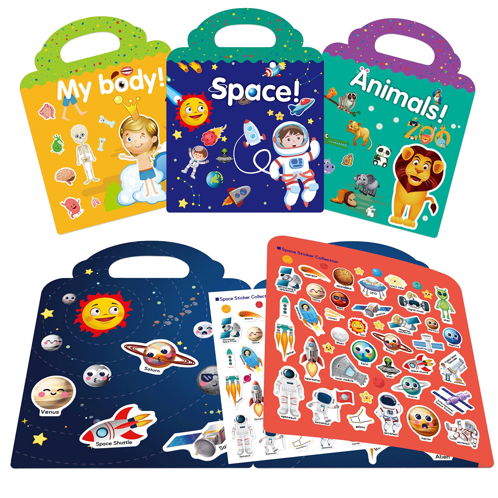Juguetes para niñas de 2, 3, 4, 5 años, libros de calcomanías reutilizables para niños, juguetes para niños de 2 a 4 años, calcomanías para niños de 2 a 5 años, juguetes de aprendizaje para niños de 2, 3, 4, 5 años
