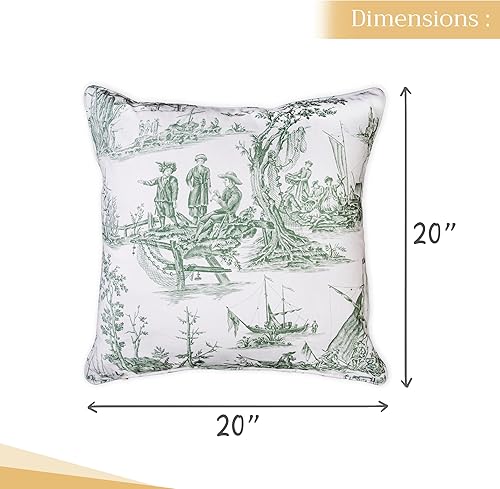 Miniatura 5 de Maison d' Hermine Fundas de Almohada Decorativas 20x20 Pulgadas Cuadradas 100% Algodón Fundas de Cojín con Cremallera Invisible para Sala de Estar,