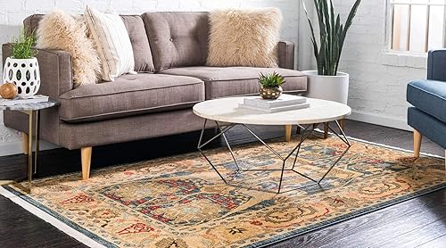 Miniatura 2 de Unique Loom Sahand Collection - Alfombra tradicional geométrica clásica azul marino (2 pies 2 pulgadas x 3 pies)