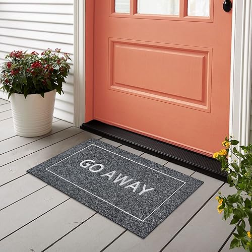 Miniatura 7 de JJUUYOU Felpudo para puerta delantera, entrada exterior, paseo, divertido tapete de bienvenida antideslizante, parte trasera de goma de perfil bajo