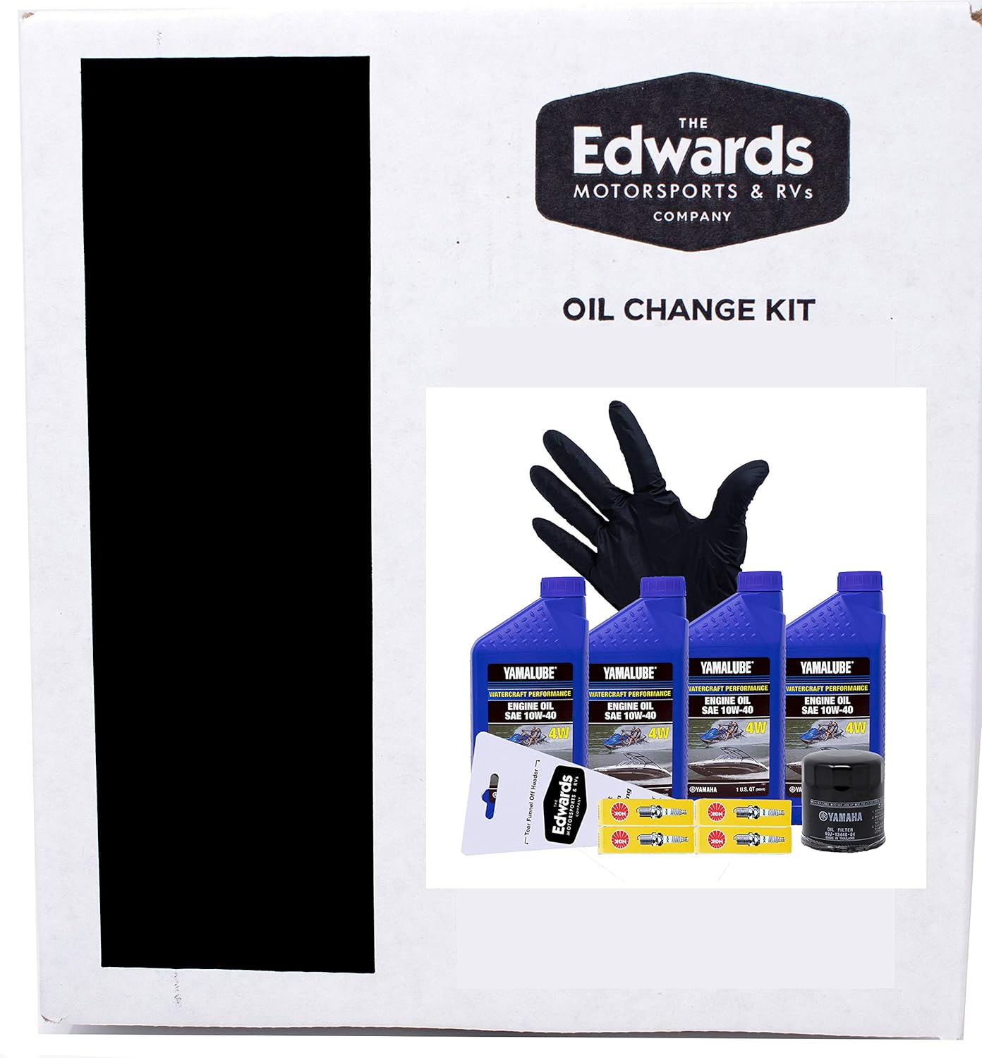 Edwards Oil Change Kit fits 2013-2021 Yamaha FX 1800 WaveRunner Watercraft with Spark Plugs