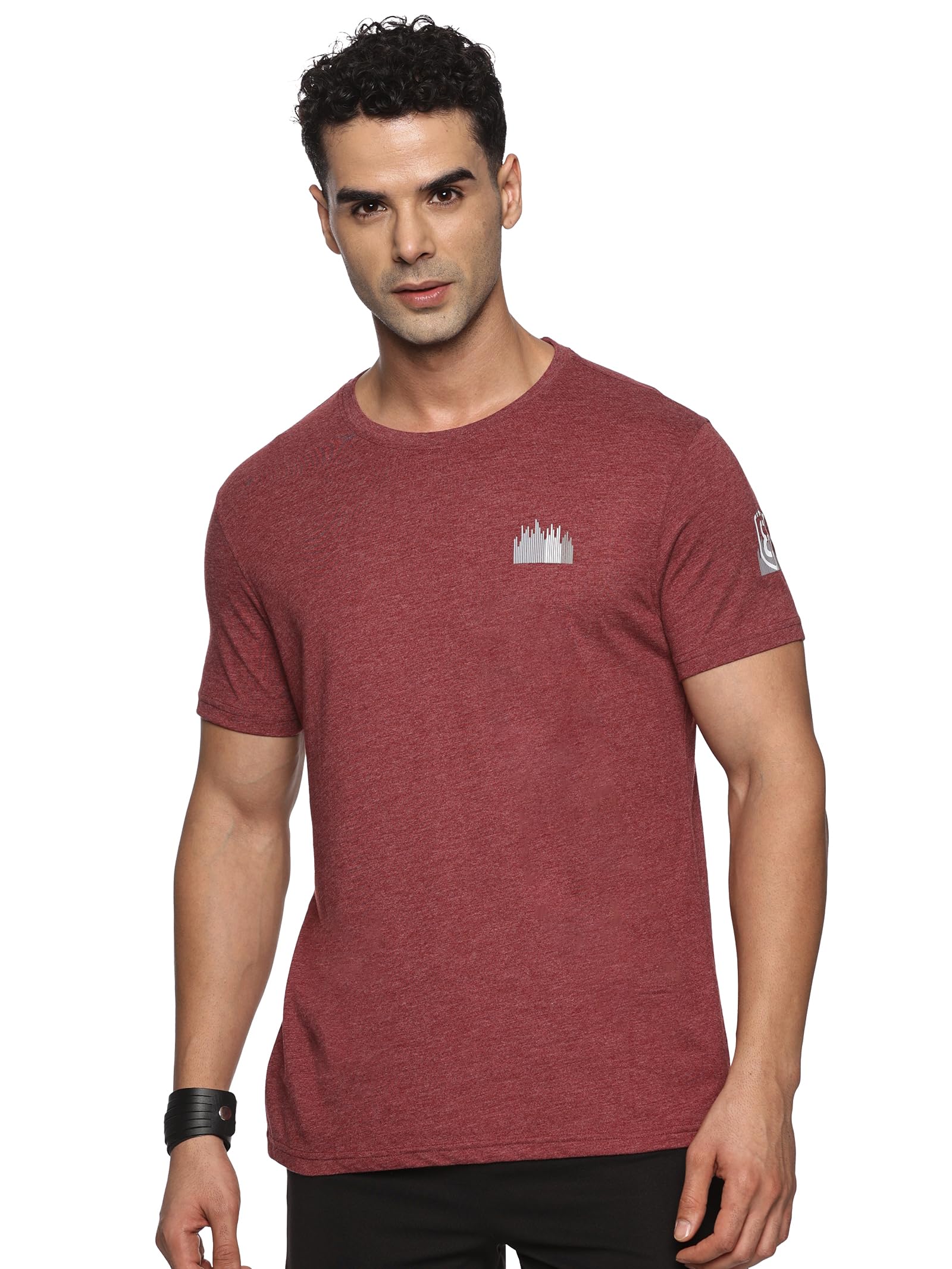 DOMIN8 Men Organic Cotton Recycled Polyester Melange Effect T-Shirt | Stylish Tshirts for Men | Soft & Comfortable Tshirts for Men | Tshirt for Gym, Running-picture-28