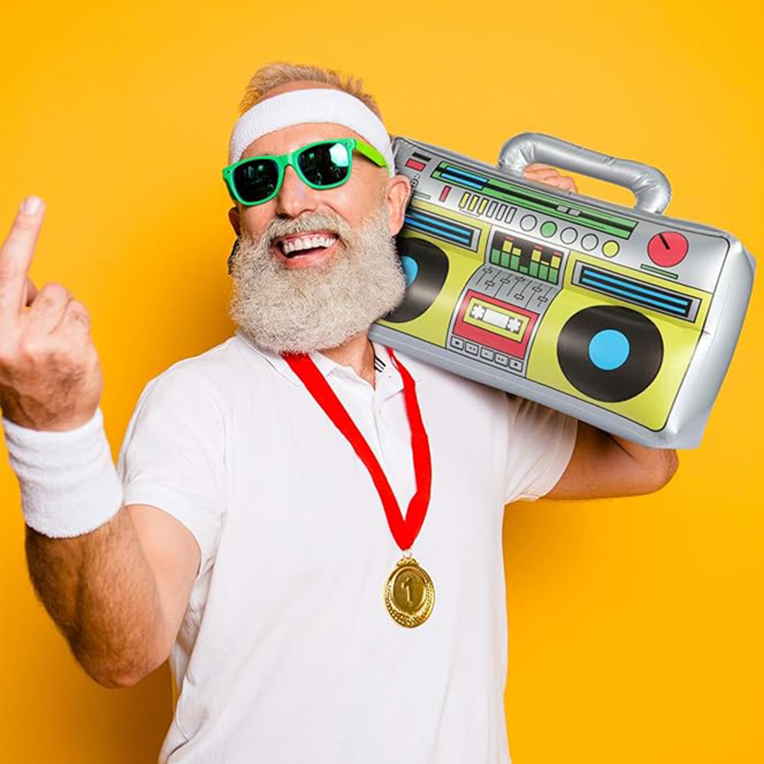 Boombox Gonflable Lecteur De Musique Jouet Aquatique Années 80 90 Accessoires Cosplay Halloween Multicolore