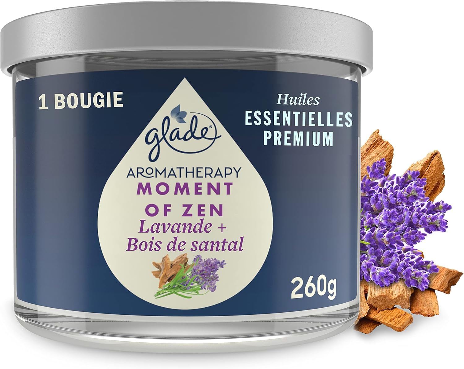 Glade Aromatherapy Bougie, Moment of Zen, Infusées Huiles Essentielles