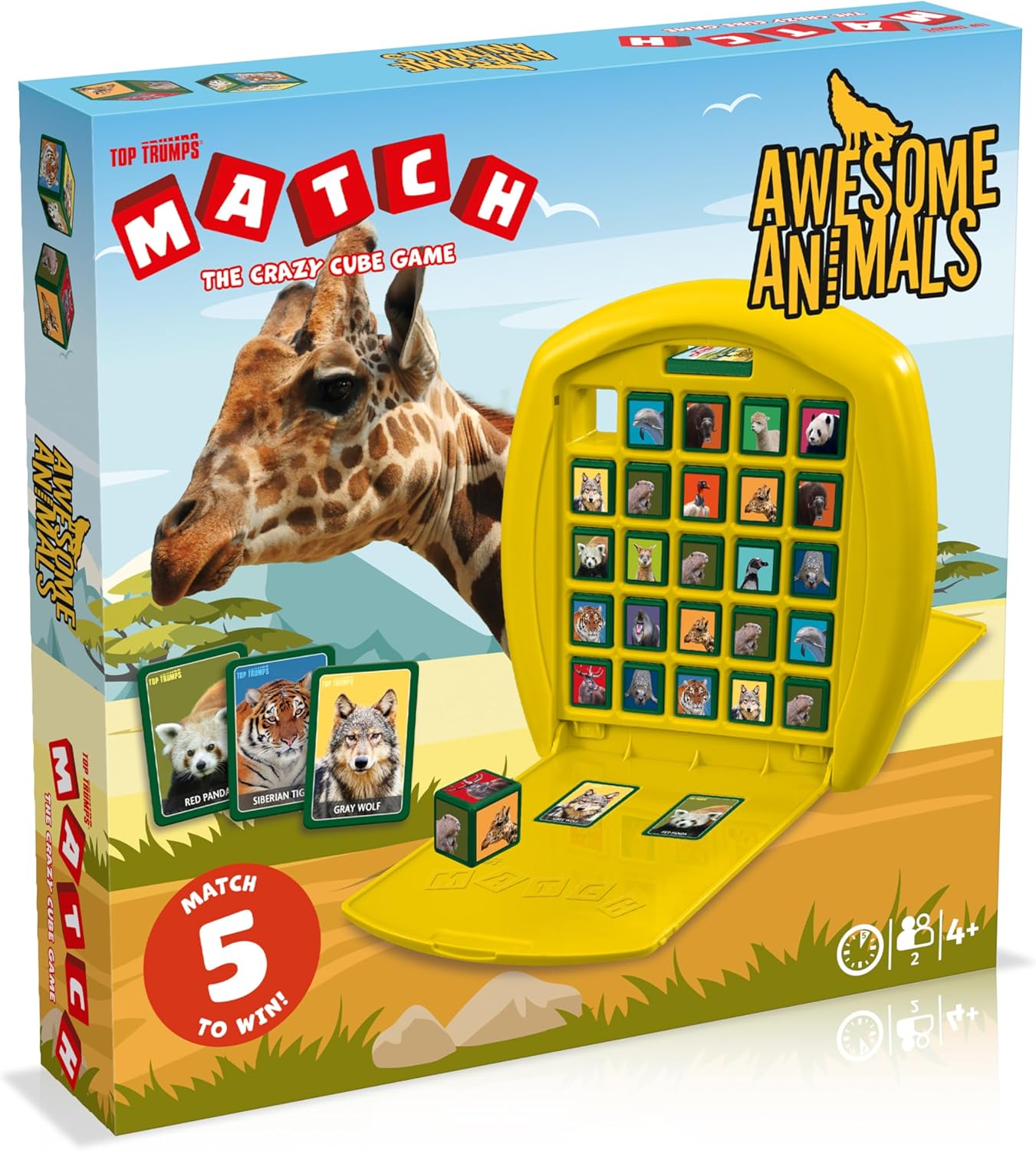 Top Trumps Match Game Awesome Animals - Family Board Games for Kids and Adults - Matching Game and Memory Game - Fun Two Player Kids Games - Memories and Learning, Board Games for Kids 4 and up