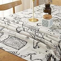 Vista 6 de Mantel de lino y algodón con mapa del mundo, mantel impreso con mapa antiguo, mantel rectangular lavable de estilo retro para cena, fiesta, picnic