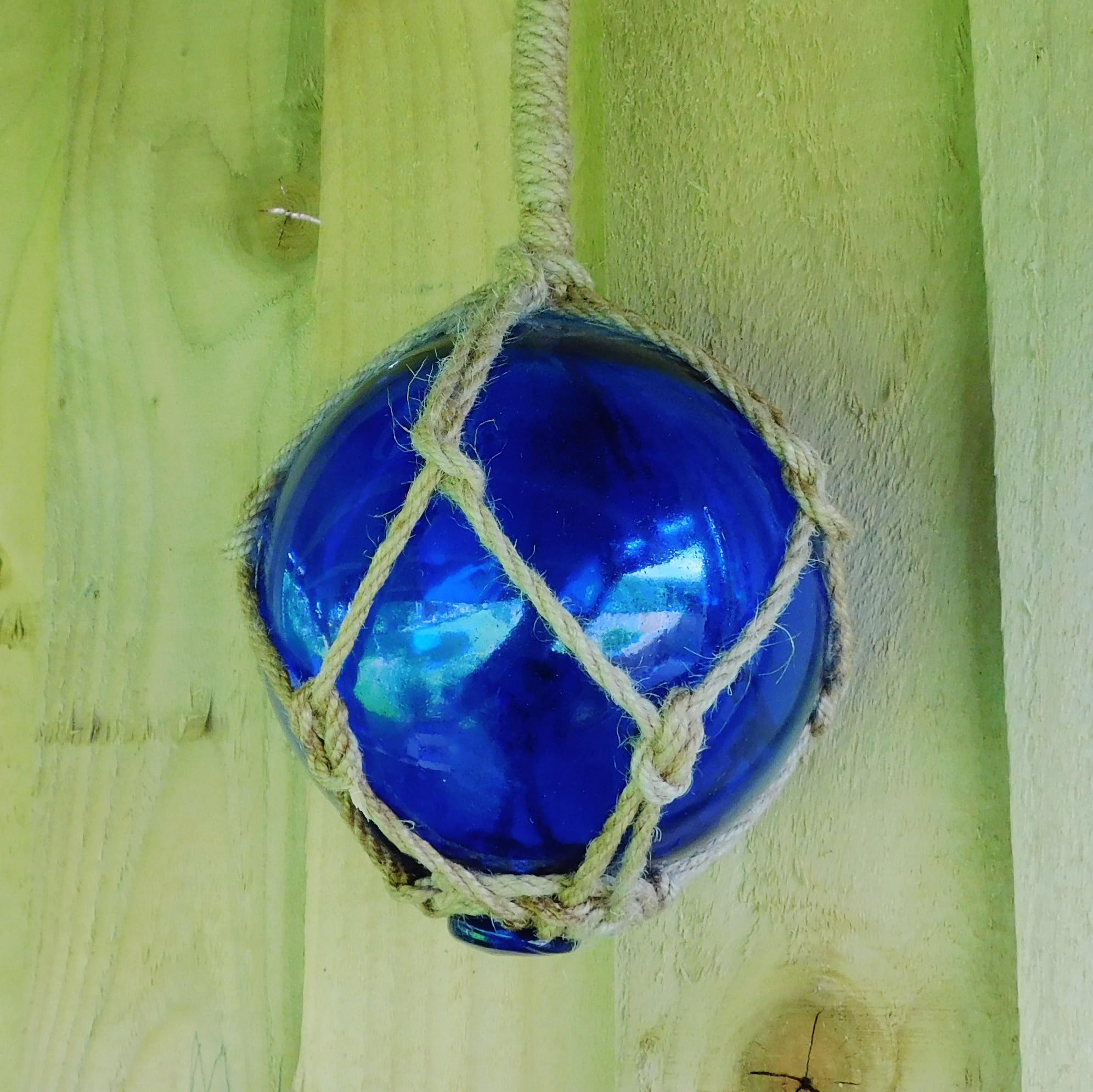 Seven Secrets Blue Nautical Glass Sea Fishing Float Buoy | 5"/12.5Cm Dia With Rope Hanger | Bristol Witches Ball | 15218Blu