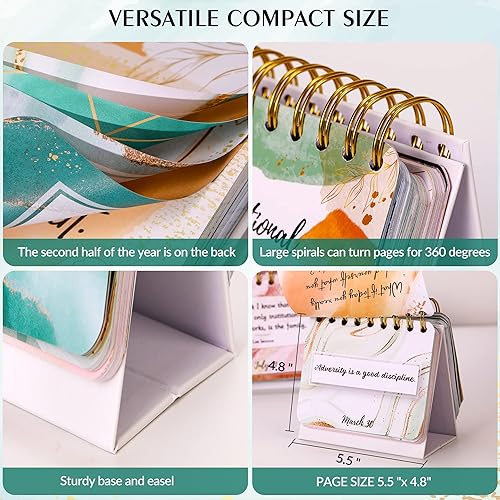 Miniatura 5 de Calendario diario motivacional e inspirador, calendario diario con citas inspiradoras, 5.5 x 4.8 pulgadas, decoración perpetua de escritorio de