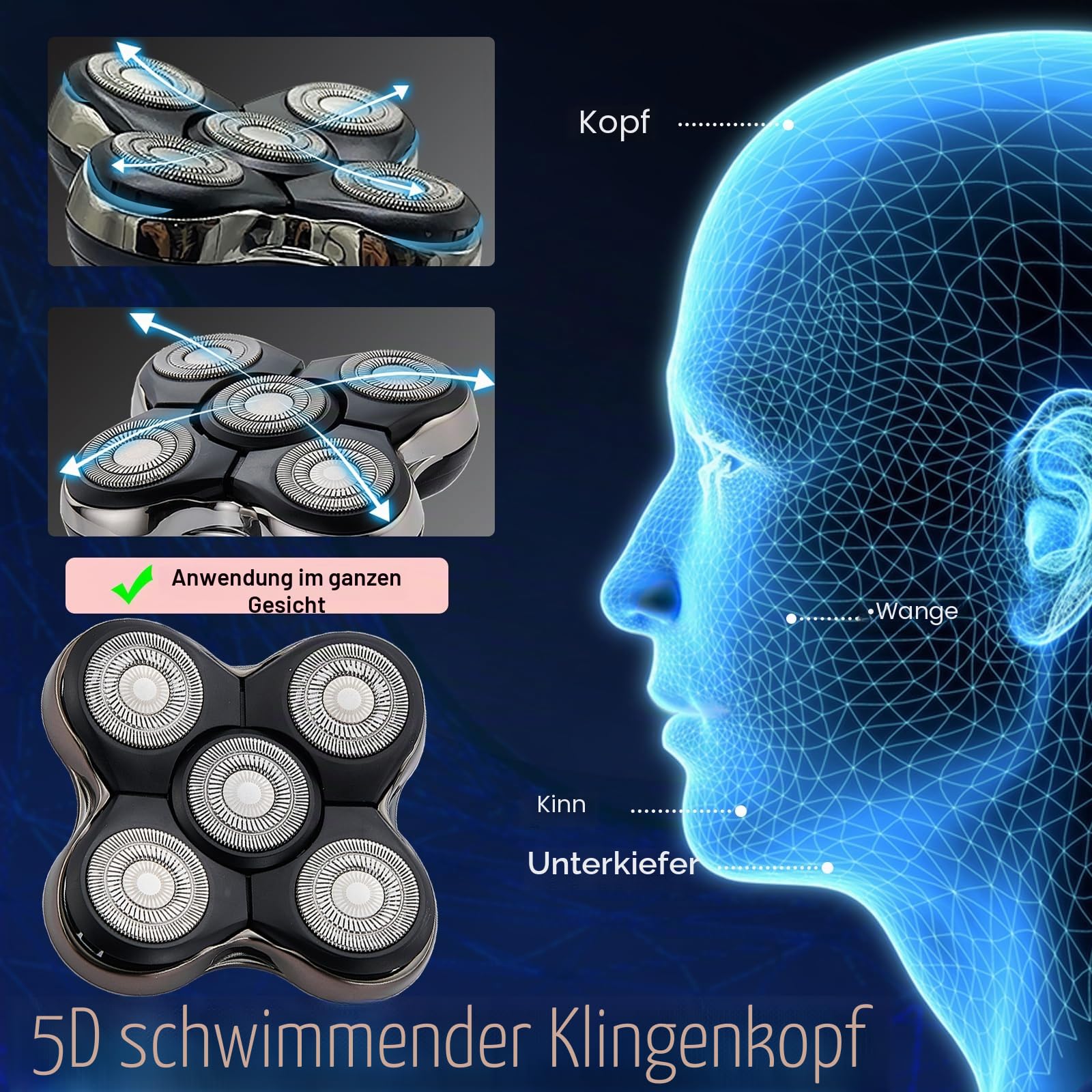 RX7 Ersatzklingen kompatibel mit Remington Balder XR1600, BOSS XR7120, XR7100 - Hochpräzise Rasenmäherklingen (1 Pack)