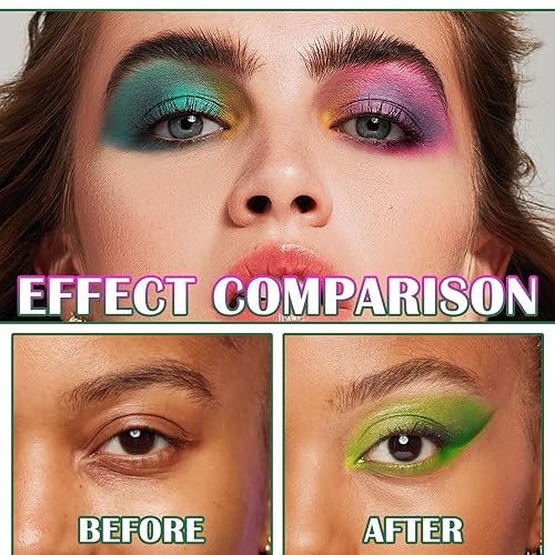 Miniatura 3 de XiaoTu Paleta de sombra de ojos verde, paleta de maquillaje de sombra de ojos mate con purpurina de 16 colores, altamente pigmentada, colorida,