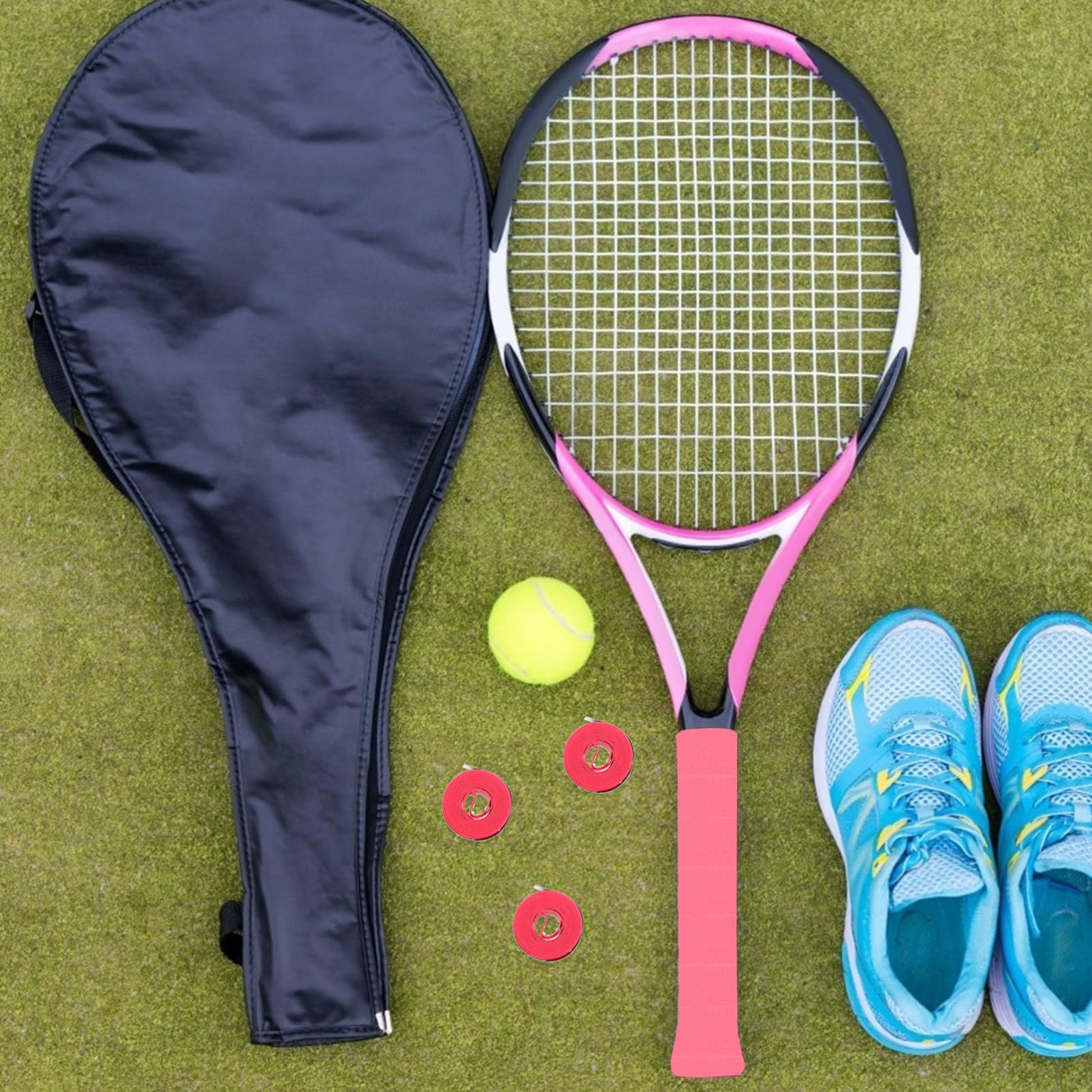 60 Cintas Antideslizantes para Raqueta de Tenis y Bádminton en PU, Absorbentes del Sudor y Que Prolongan la Vida Útil del Mango, Paquete de 60 Unidades para Atletas