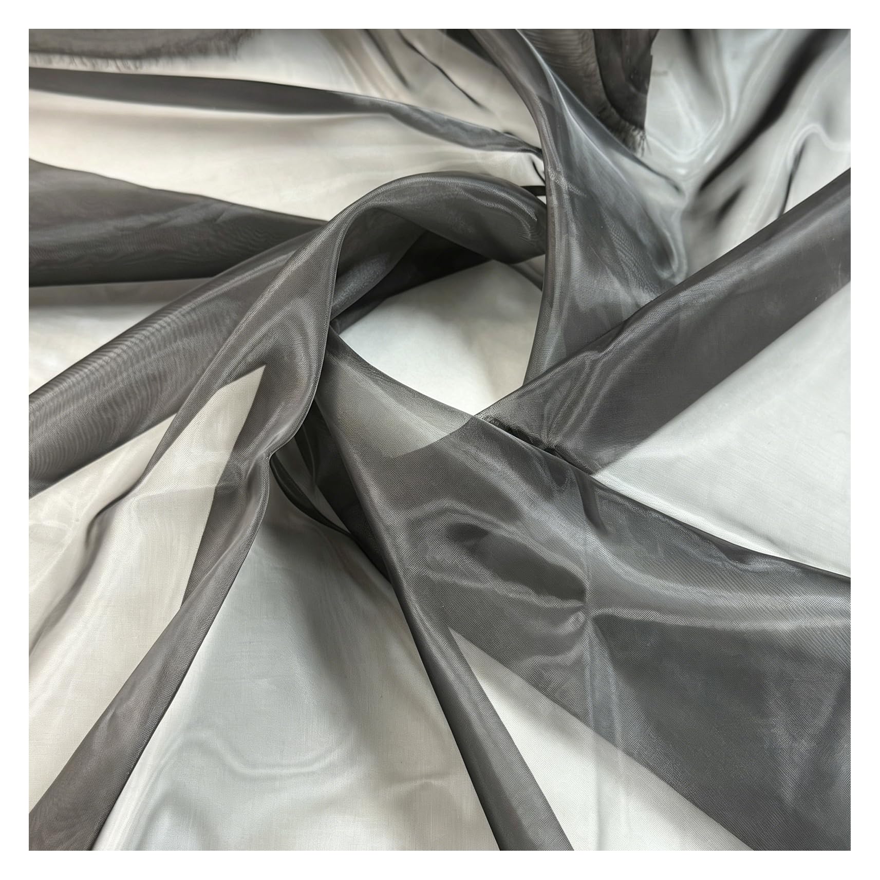 10M x 1.5M Organza Stoff Meterware Transparent Stoffe Zum Nähen Tüll Dekostoff Netzstoff Organza Modestoff Glänzend Kostümstoff für Tischdecken, Kleidung, DIY Basteln, Hochzeitsdeko