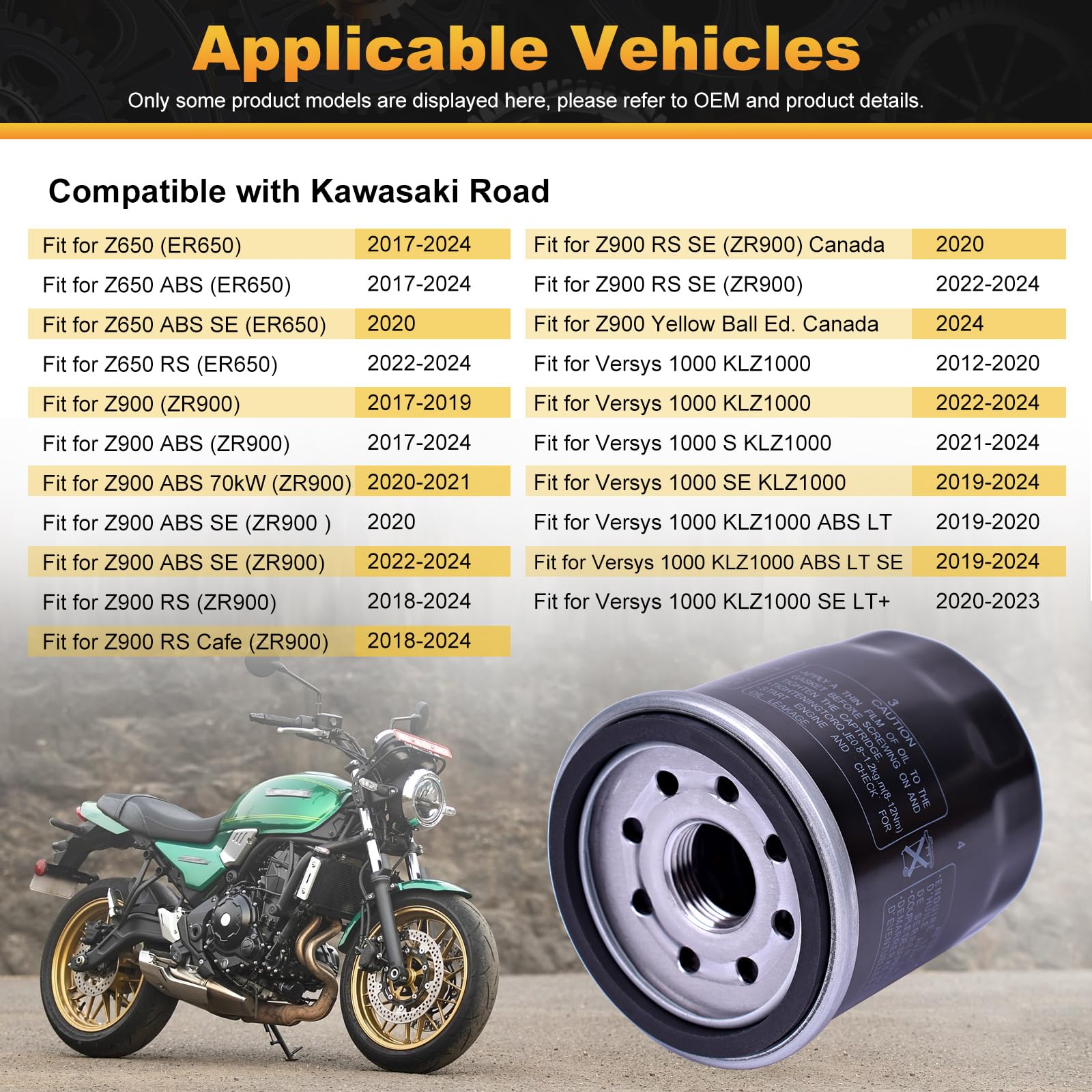 Hiflofiltro HF303 Oil Filter – Fits Kawasaki Z650 / ER650 ABS – 2017-2023 – Steel – Easy Installation