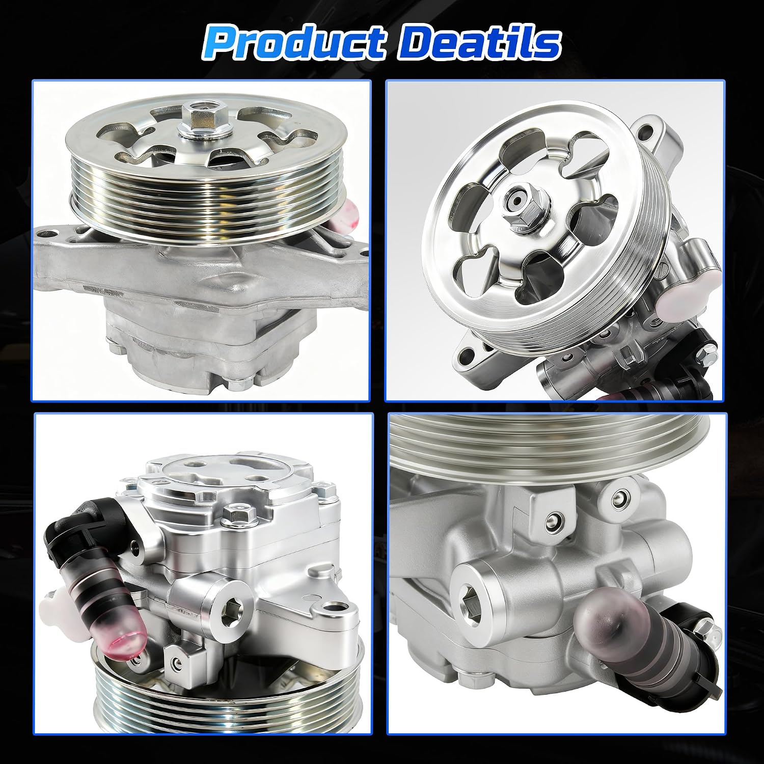 Power Steering Pump with Pulley 21-5419 96-5419 L4 2.4L Only Compatible for Honda CR-V 2.4L 2005-2011 Element 2006-2011 Accord 2006-2007