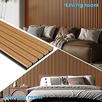 Vista 3 de Art3d - 2 piezas de panel acústico de listones, de 104 x 15.75 pulgadas para pared y techo, panel 3D acanalado absorbente de sonido con acabado