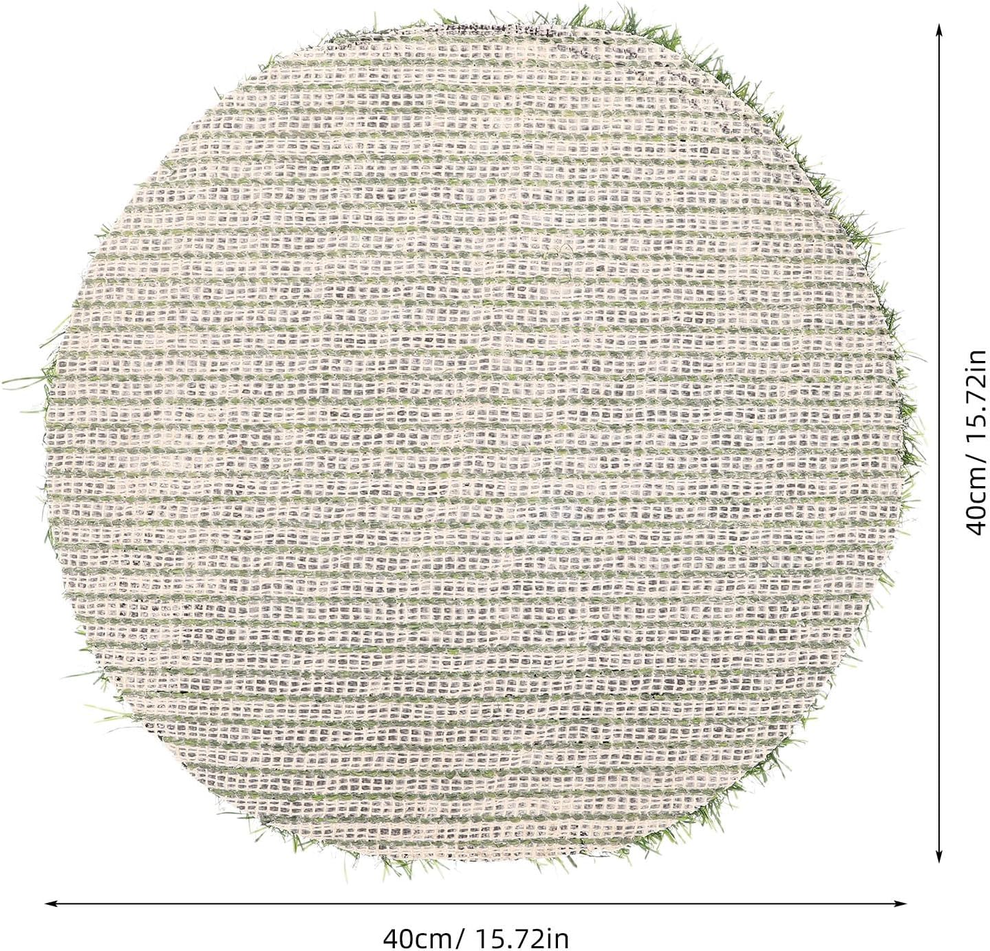 POPETPOP Artificial Grass Mat and Fake Turf Patio Decor for Outdoor Lawn 40Cm Round Synthetic Grass Rug for Balcony Decorations and DIY Crafts Random Color Random Color