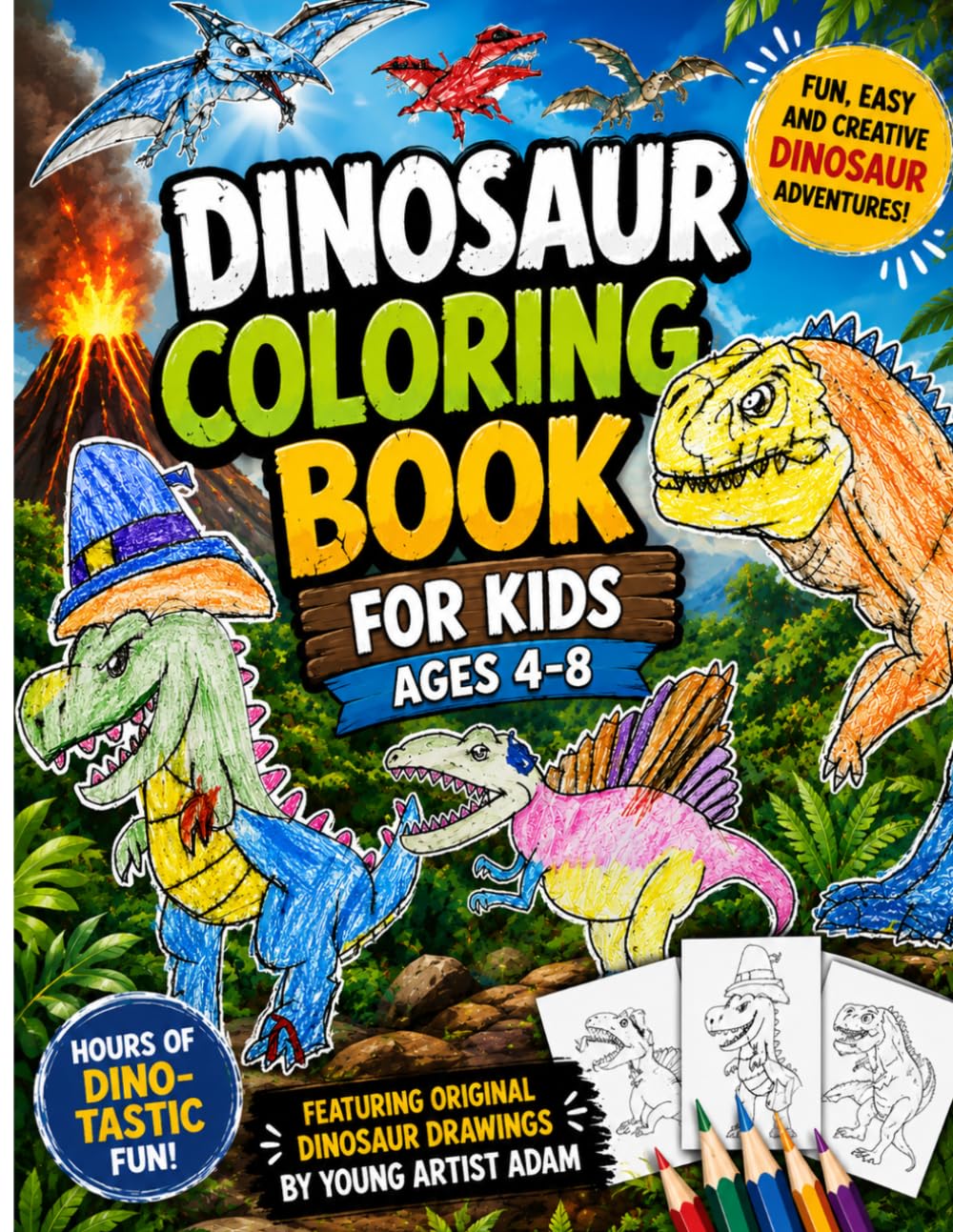 Dinosaur Coloring Book for Kids: 50 Fun and Creative Dino Pages for Boys and Girls Ages 4–8