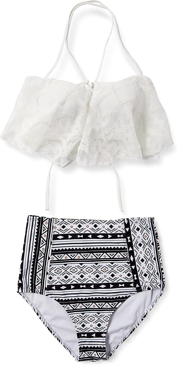 Amazon エンジェルルナ 水着 レディース ビキニ セット ワイヤー入り パット入り ホワイト モノトーン 体型カバー Al アイボリー 日本 L 日本サイズ11 号相当 ビキニ セパレーツ 通販