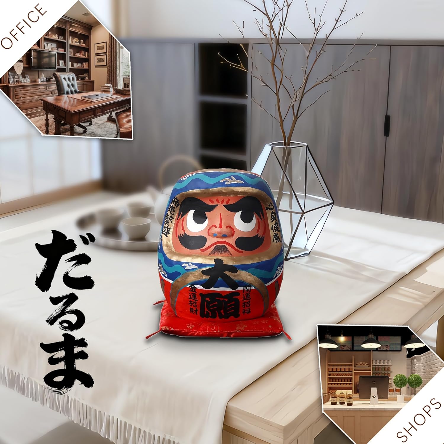 Daruma Doll - Good Luck & Well Wishes, Feng Shui Gifts, Feng Shui Decor, Japanese Dharma Doll, Japan Daruma, だるま