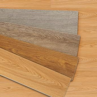 MIRUO SPC Vinyl Plank Flooring 9 Pieces Easy DIY Luxury Vinyl Flooring Tiles Wood Look Water Proof Surface Rigid Core, Light Yellow 48 * 7 * 0.2 inch A-GE16004-MI-USAM021
