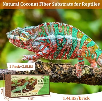 Riare Coconut Fibre Substrate 2 Pack, Compressed Coco Husk Reptile Bedding