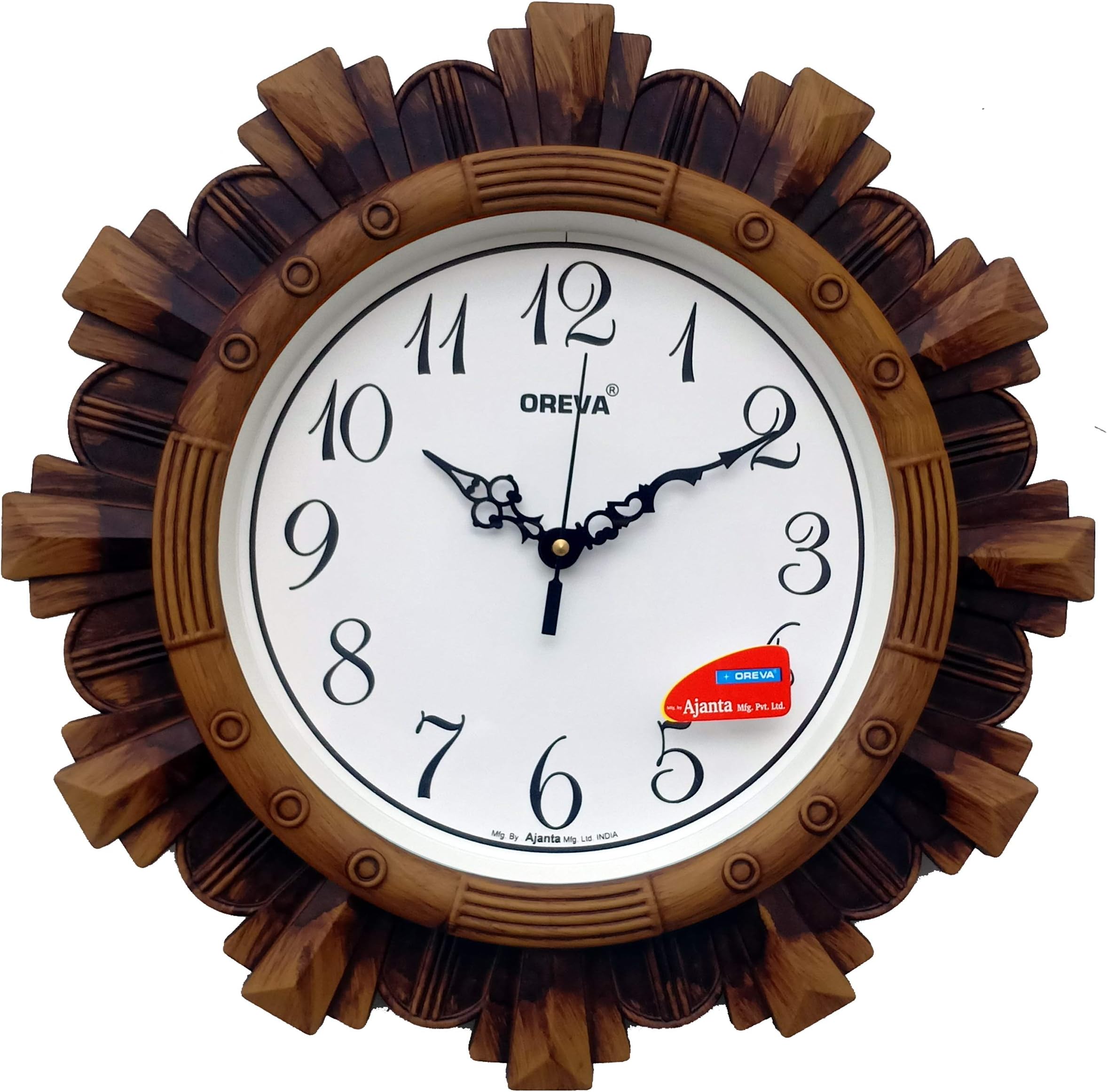 Oreva Plastic Vintage Wall Clock (Brown, 32 X 4 X 32 Cm) - Analog