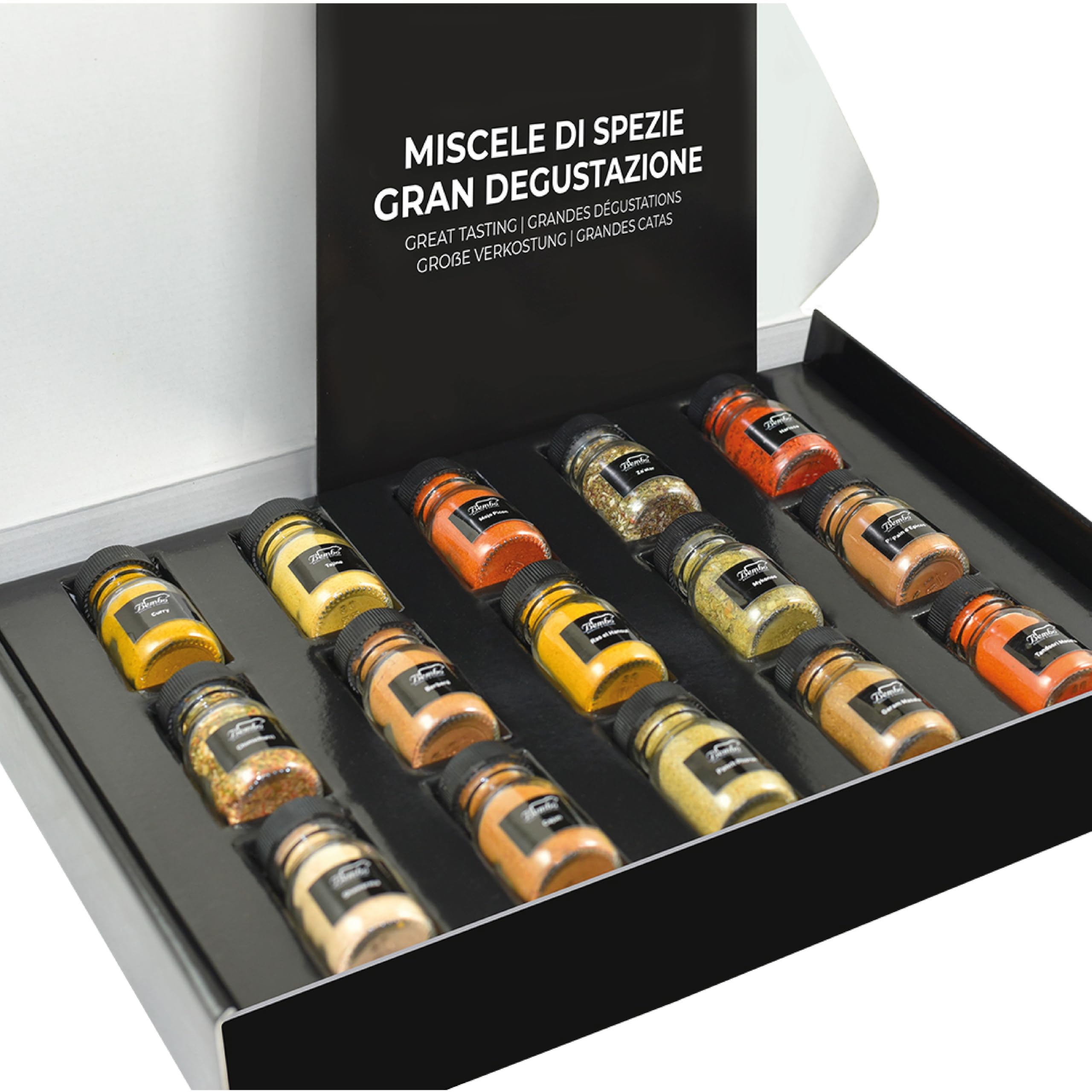 Miscele di Spezie Gran Degustazione Bembo – 15 Miscele in Confezione Regalo per Uomo, Donna, Mamma, Papà, Nonna, Amica, un Compleanno, un anniversario o un Invito