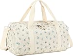 Duffle Bag for Gym Sports Women Girls Workout Travel Bag Weekender with Shoe Compartment and Wet Pocket, A-Corduroy-floral beige, L, Duffle Bag