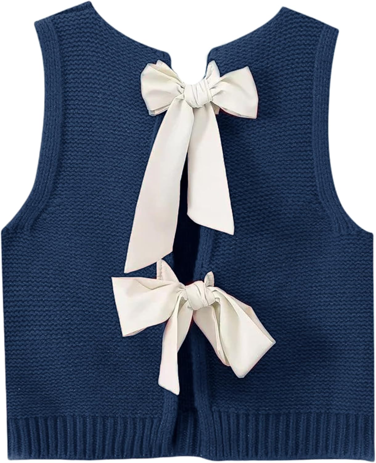Lianlive Womens Summer Sweater Vest Top Casual Sleeveless Bow Tie Back Knit Tank Tops 2026 Cute Vacation Outfits