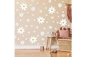 TaoBary Daisy Wall Decals 288 Pieces 12 Sheet, White Flower Wall Stickers...