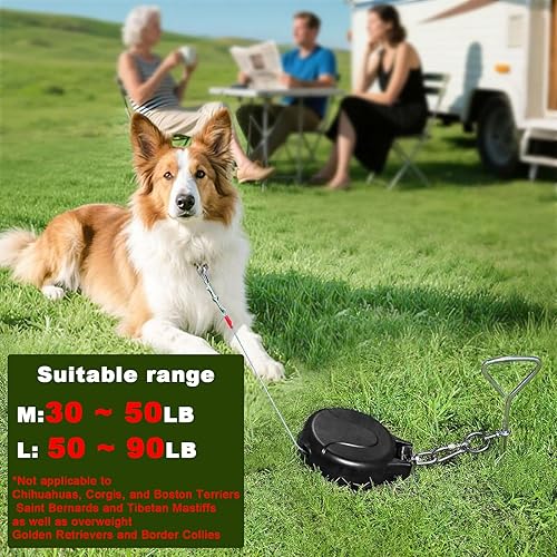 Miniatura 6 de Retractable Dog Tie Out Cable and Stake- 30ft No Leash Retractable for Dogs 10-90lbs - 360° Rotate Dog Lead Reel for Courtyard, Camping & Outdoor