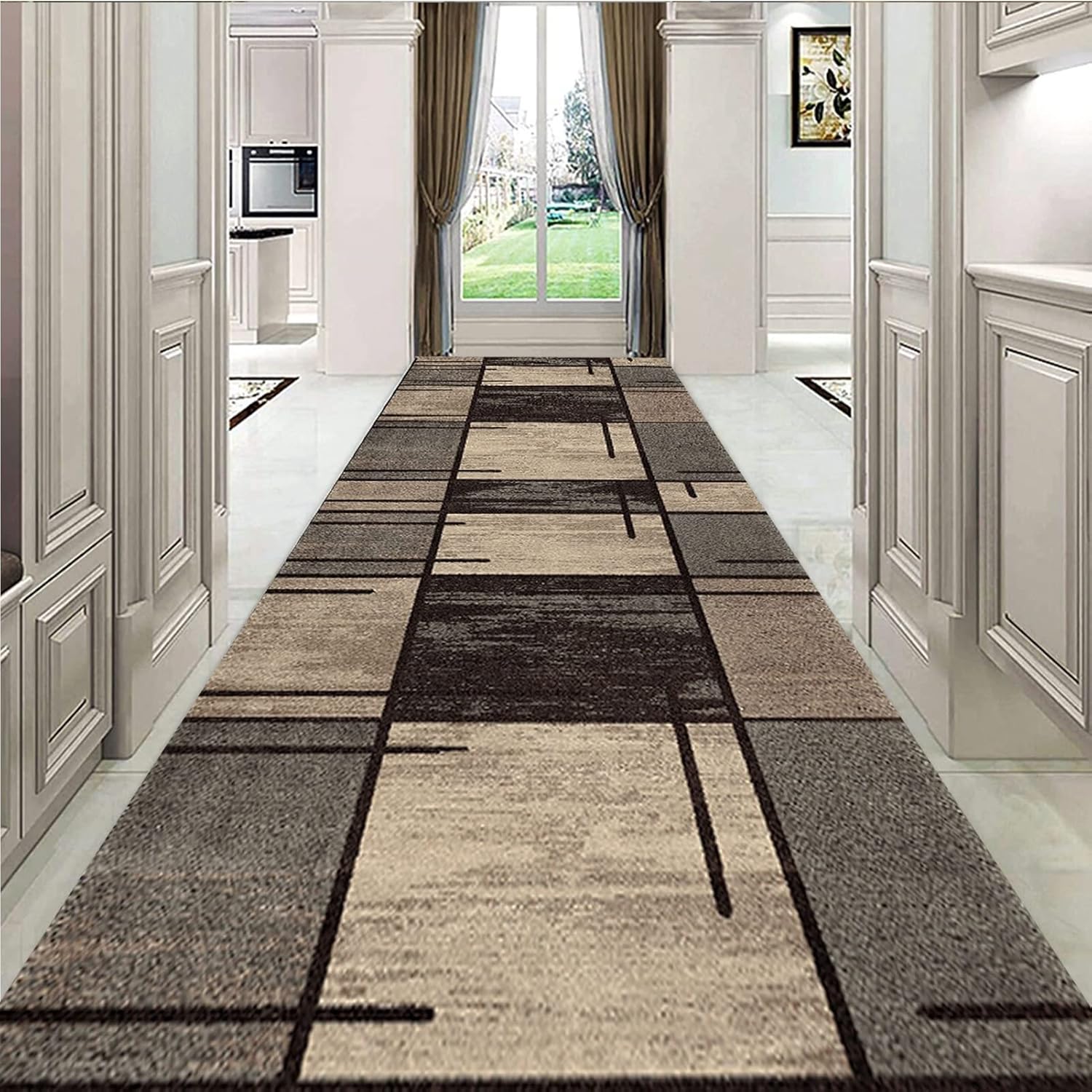 Contemporary Hallway Carpet Runner, Width 60cm/70cm/80cm/100cm Non Slip