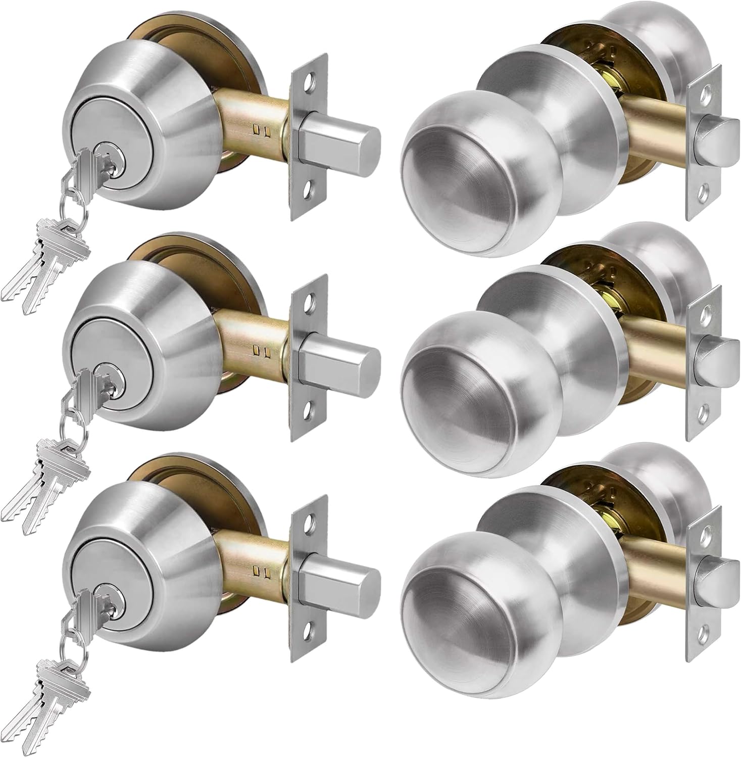 CML Hardware Keyed Alike Deadbolt & Passage Door Knob Set