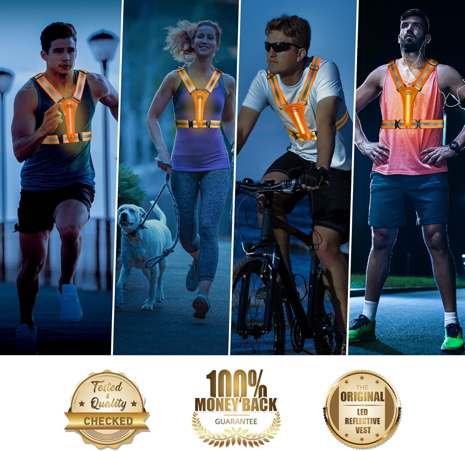 LED Reflective Vest Safety Gear, Light Up Vest for Night Walking Cycling, High Visibility Running Vest with Reflective Strips - Image 7