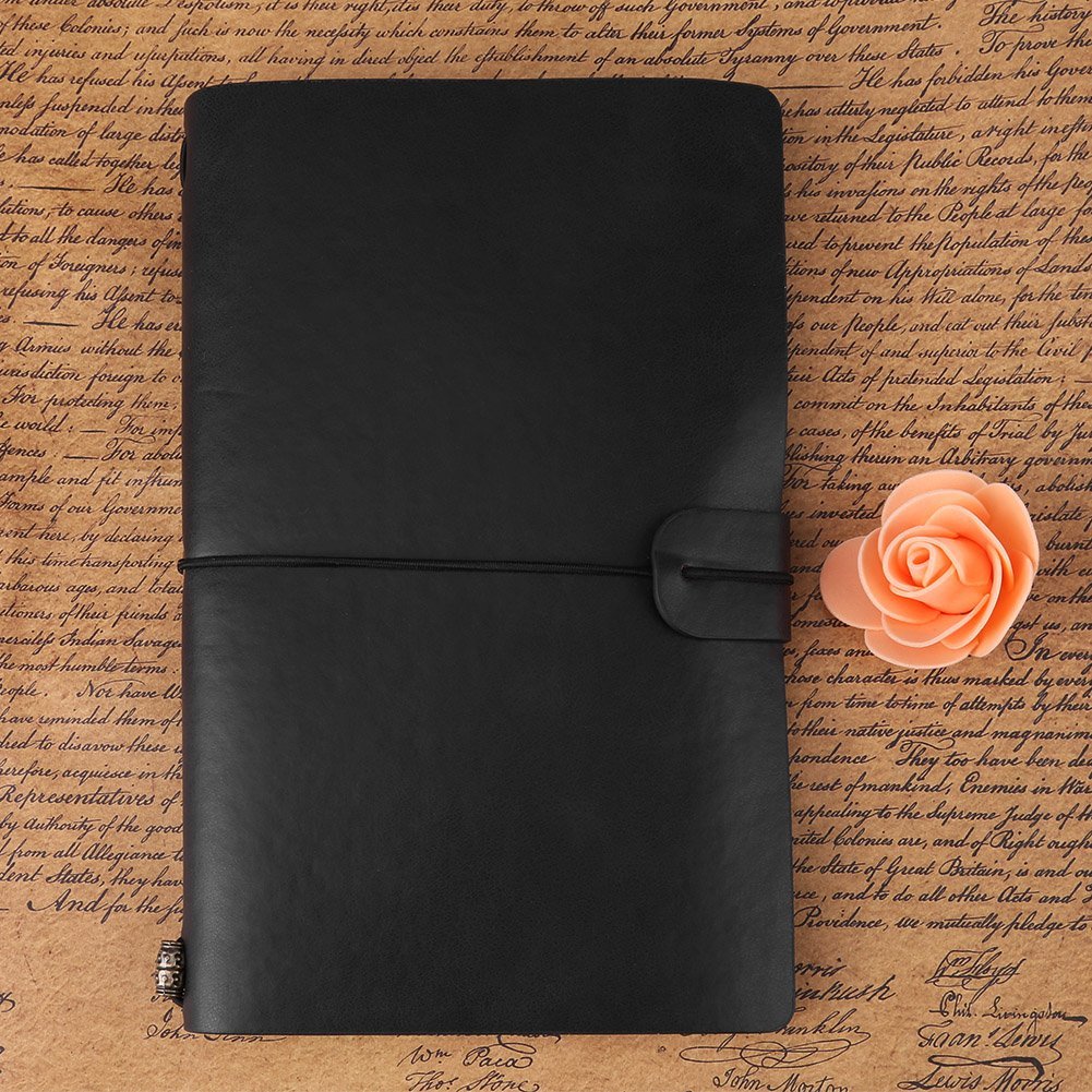 Hztyyier Classic PU Leather Travel Notebook, Refillable Journal Diary with Buckle Strap, A6 Size Notepad for Men Women - Image 4