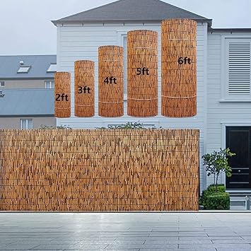 Natural Reed Fencing,Privacy Screen Panel,Decorative Fence for Backyard Garden Fencing Divider,Decorative Privacy Bamboo Fence Roll for Outdoor Patio Balcony61x61cm2x2ft