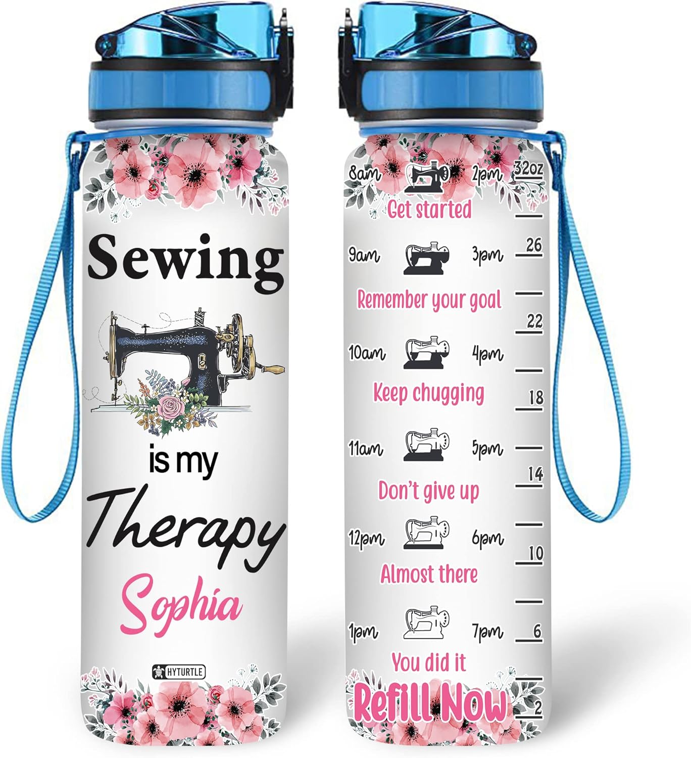Personalized Husky Dog Water Bottle - 32oz Motivational Gift For Dog Lovers
