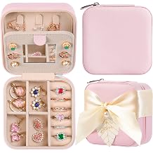 AYGXU Jewelry Box Organizer, Bridesmaid Gifts, Birthday Gifts for Women, Personalized Jewelry Box for Teen Girls, Travel Jewelry Case Organizer - Pink No Letters