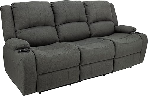 Miniatura 65 de RecPro Charles Powered - Sofá reclinable doble y sofá biplaza Muebles de pared Hugger RV – Tela de avena de 80 pulgadas