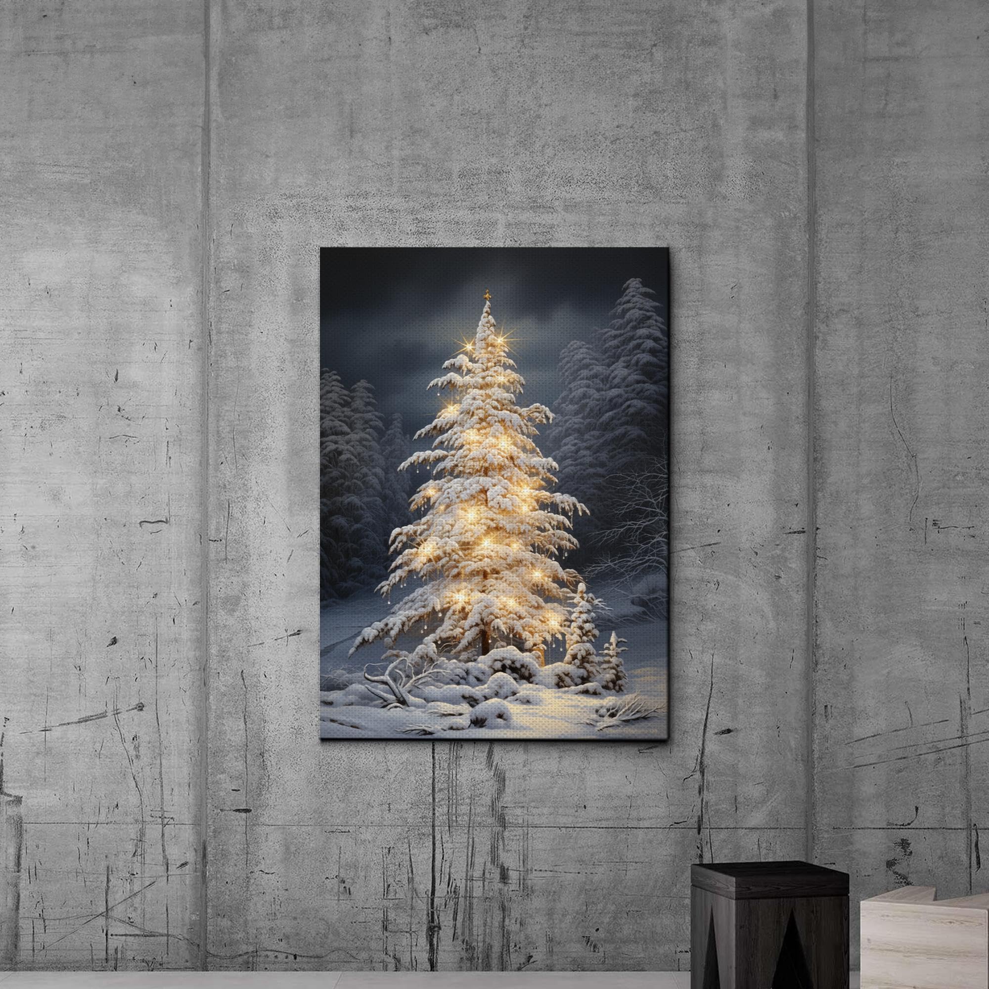 【アメリカで購入LEDライト付き】クリスマスの家の風景画サイズ65cm✕50cm Amazon.com: StoreUSA97 Christmas LED Lighted Canvas Wall Art