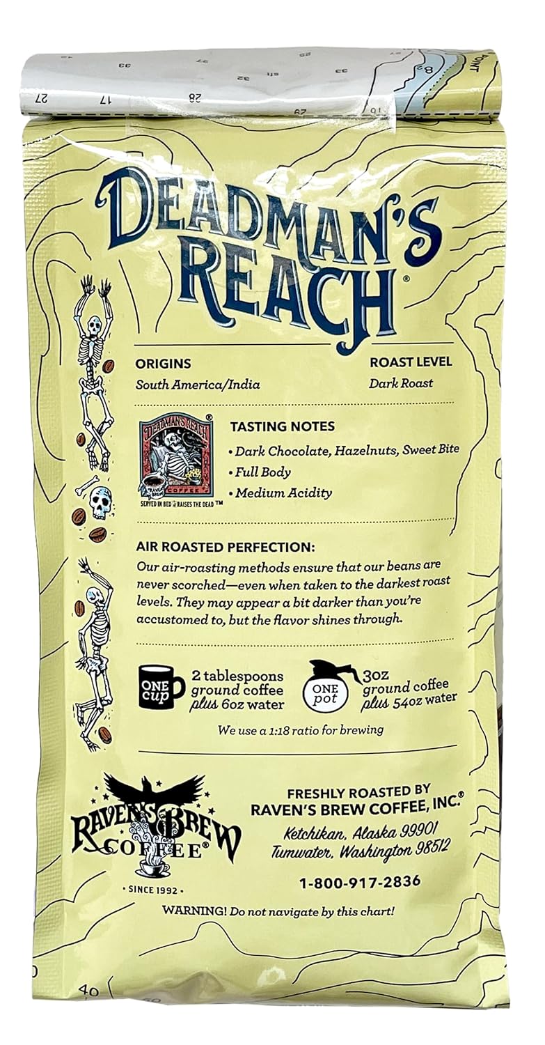 Raven's Brew Coffee High Caffeine Coffee Dark Roast Whole Bean – Deadman's Reach 2-pack of 12oz - Image 5