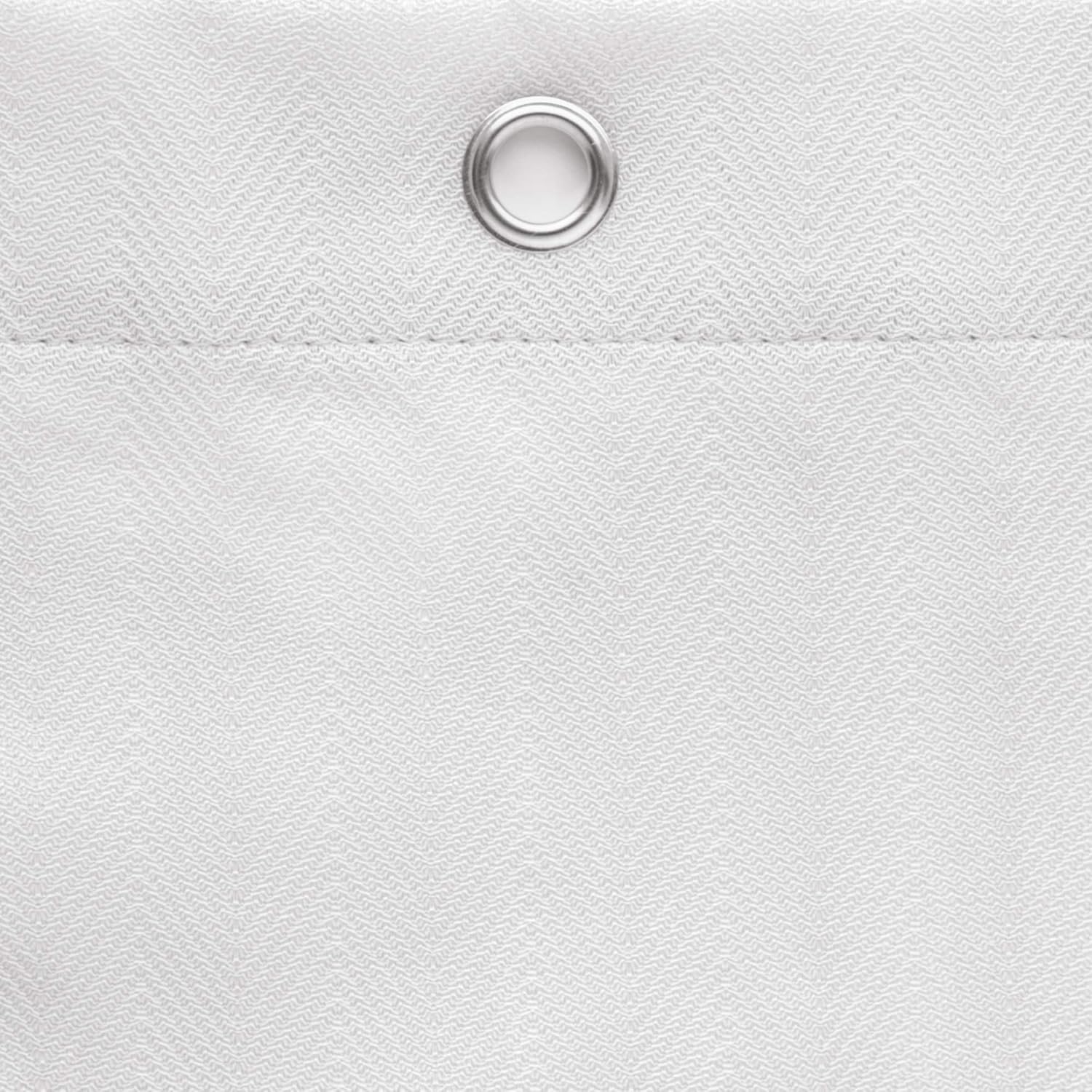 Zenna Home Waterproof Fabric Shower Curtain Liner, Herringbone Patterned Cloth Liner for Showers and Bathtubs, Washable Shower Curtain Fabric with Weighted Hem, 70 x 72 Inch, White