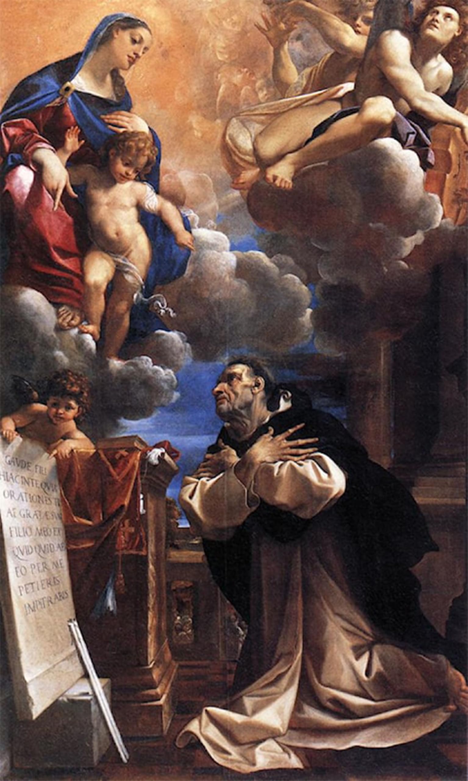 POSTERIIk Vintage Art Print Images Pictures Print the Virgin Appearing to St Hyacinth by Lodovico Carracci Modern Colour Posters for Office Home Decor 60x90cm