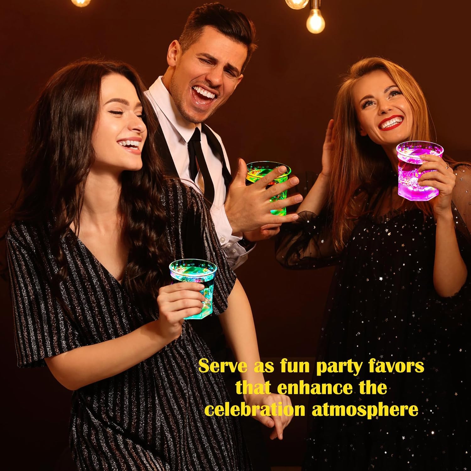 10 Pcs LED Light Up Cups 8.45 oz Old Fashioned Glowing Cup Liquid Activated Color Changing Cup Glow Flash Shot Glasses for Bar Water Cocktail Whiskey Juice Club Disco Birthday Wedding Party