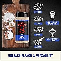 Vista 4 de Kosmos Q SPG BBQ Dry Rub, mezcla de ajo y sal atrevida con azúcar de caña orgánica, condimento de barbacoa para pechuga, pollo, filete, costillas