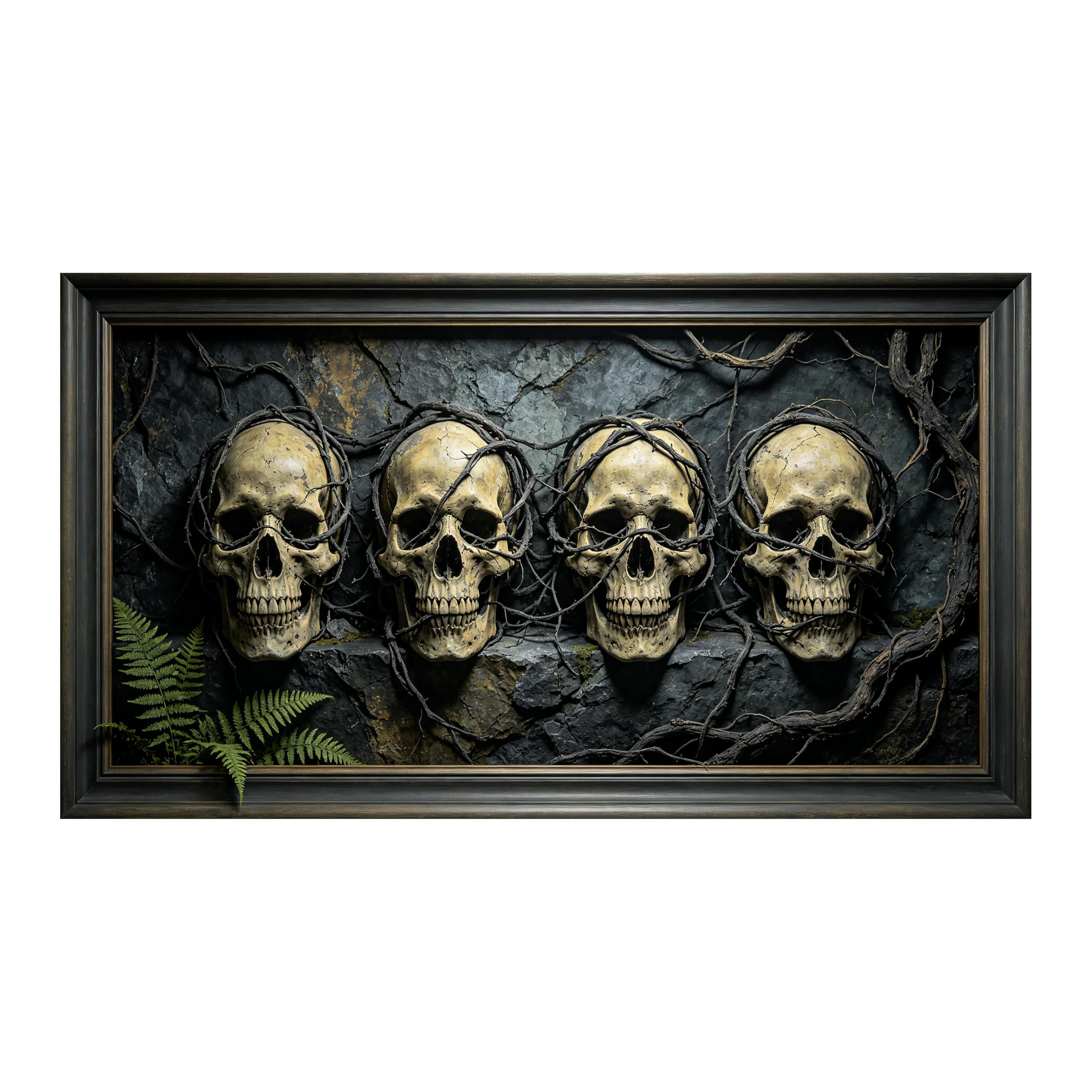 Yzpallescene Art260711236 3D Framed Wall Art Gothic Skull Relief Effect Large Size Selfadhesive Removable Wall Decor Prints Artwork For Living Room Bedroom Office