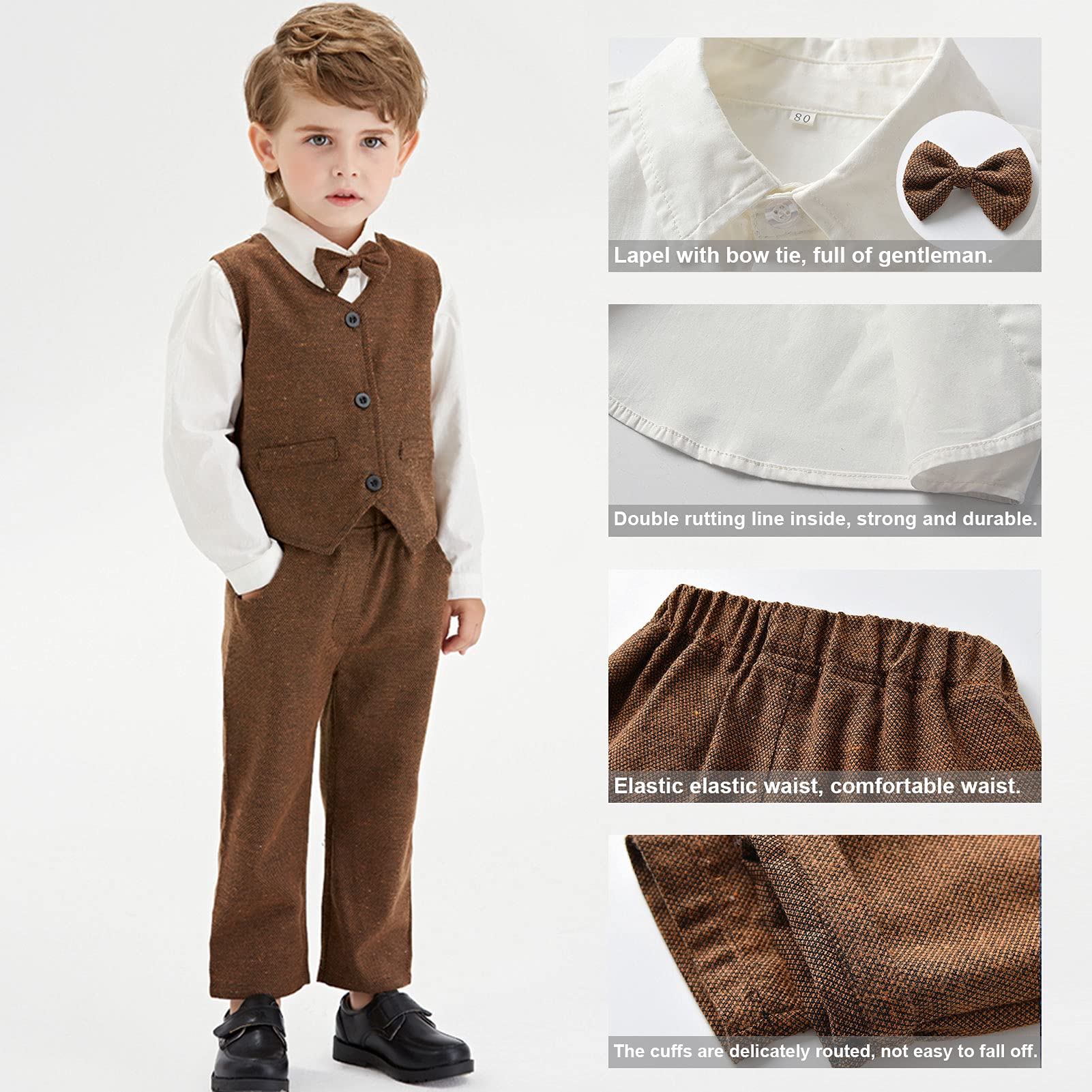 Baby Jungen Anzüge Gentleman Sakkos Kleinkinder Taufe Hochzeit Weihnachten Kinder Smoking Bekleidungsset